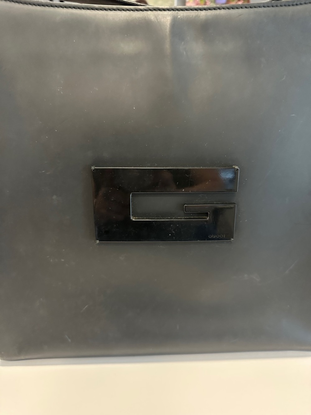 Gucci Black Laptop Sleeve with Glossy Logo Plaque